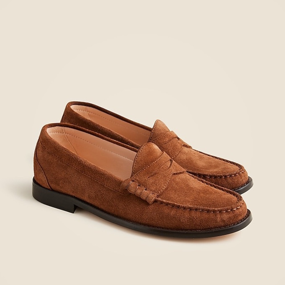 J Crew Winona penny loafers in suede CM900